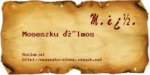 Moseszku Álmos névjegykártya